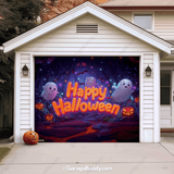 Cute Ghost Party Halloween Garage door cover for Single door