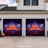 Cute Ghost Party Halloween Garage door cover for Two Doors