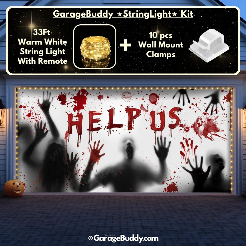 Help Us! | Halloween Garage Door Cover