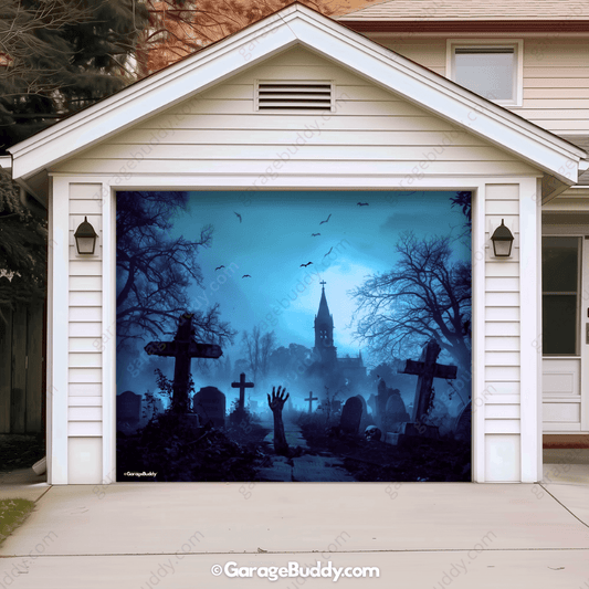 Grave Rising Halloween Garage door cover for Single door 