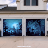 Grave Rising Halloween Garage door cover for two door 