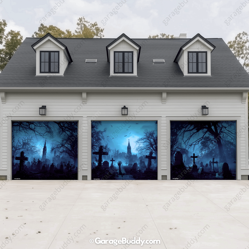 Grave Rising Halloween Garage Door Cover