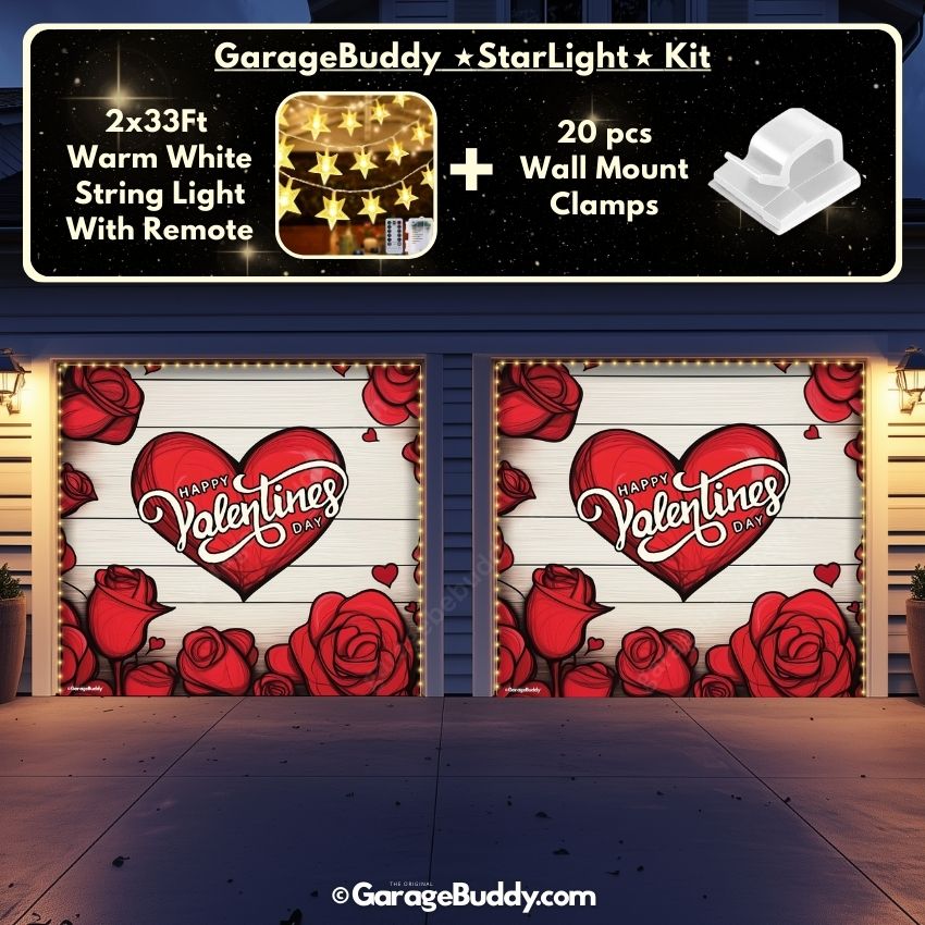 Valentine's Day (Roses) | Festive Garage Door Cover