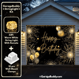 Happy Birthday Gold | GarageBuddy Garage Door Cover