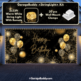 Happy Birthday Gold | GarageBuddy Garage Door Cover