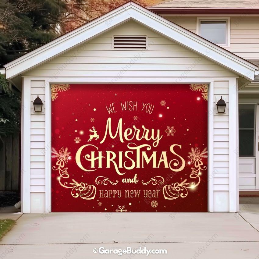 Merry Christmas B | Christmas Garage Door Cover