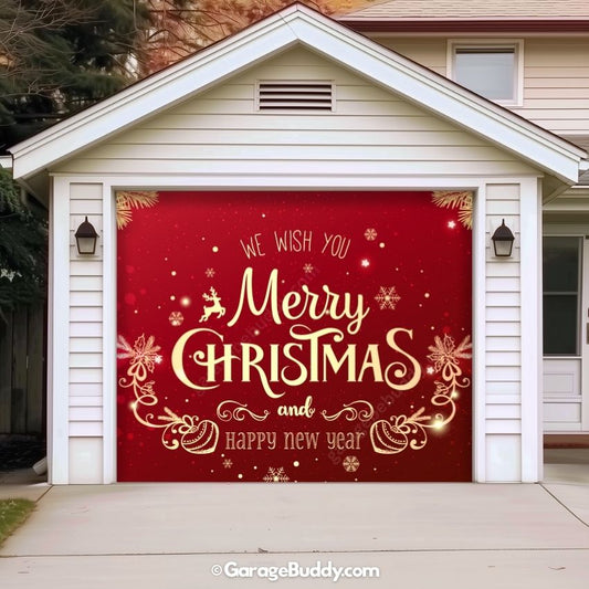 Merry Christmas B | Christmas Garage Door Cover