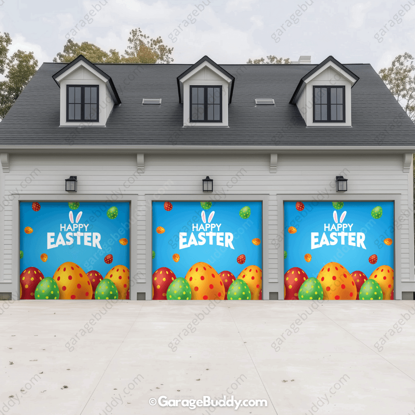 Happy Easter Halloween Garage Door Cover