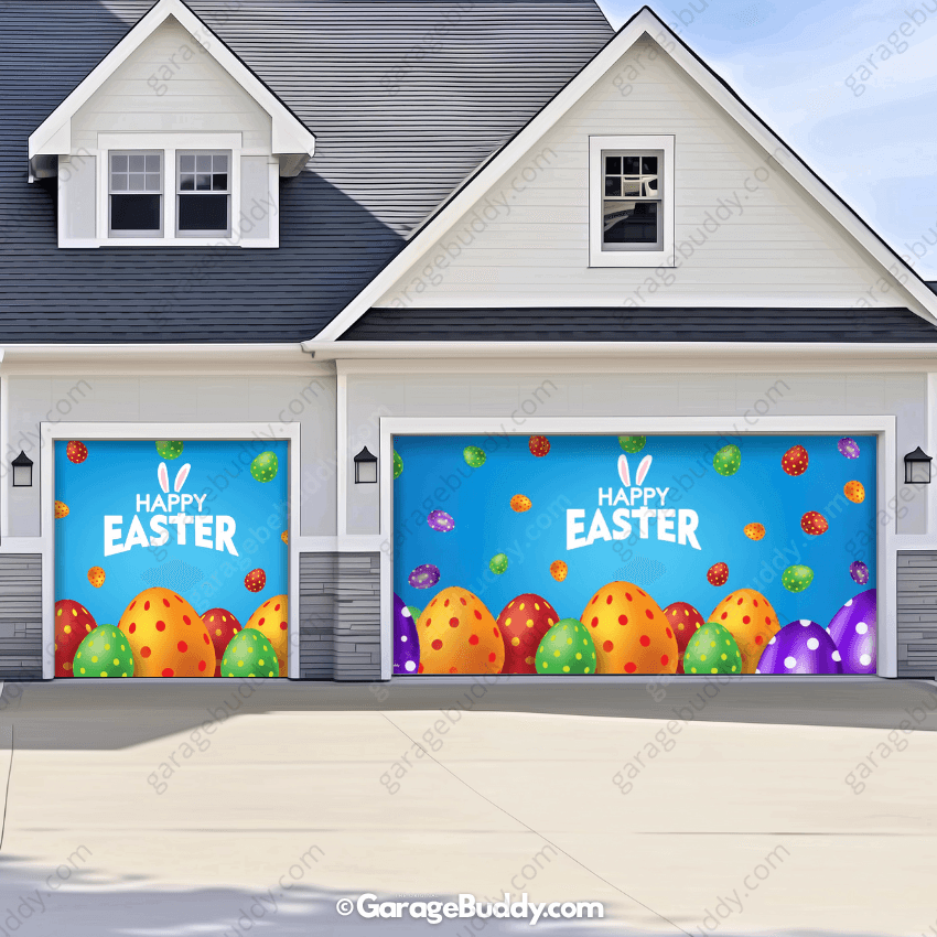 Happy Easter Halloween Garage Door Cover