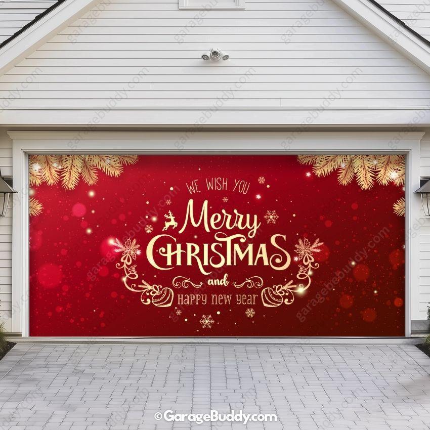 Merry Christmas B | Christmas Garage Door Cover