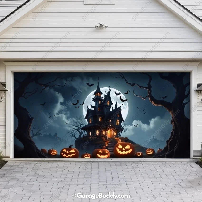 Haunted House | Halloween Garage Door Cover