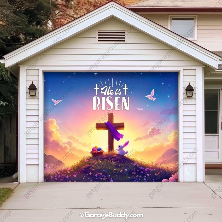 He Is Risen (Easter) | Festive Garage Door Cover