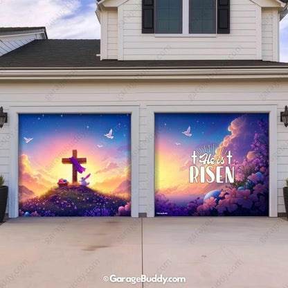 He Is Risen (Easter) | Festive Garage Door Cover