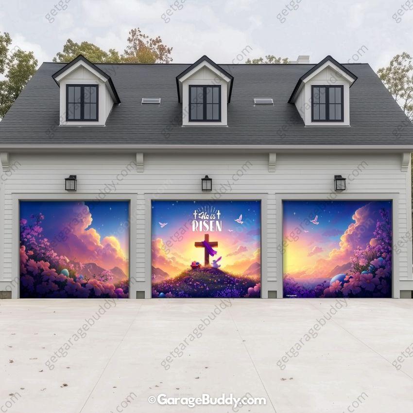He Is Risen (Easter) | Festive Garage Door Cover