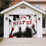 Help Us! | Halloween Garage Door Cover