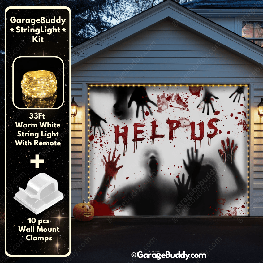 Help Us! | Halloween Garage Door Cover