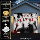 Help Us! | Halloween Garage Door Cover
