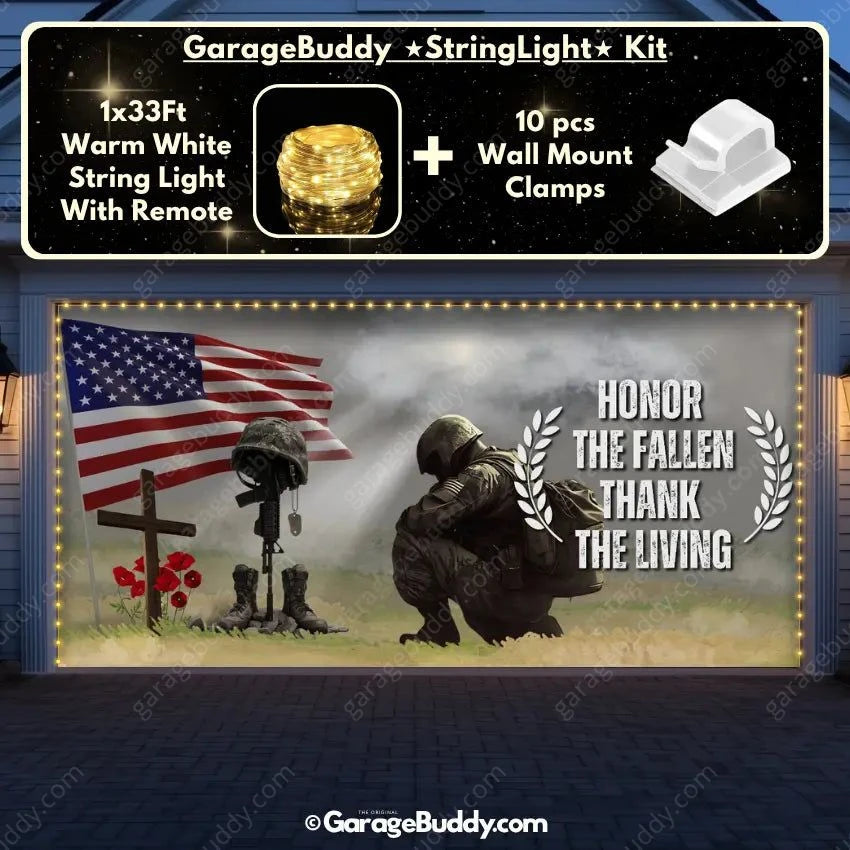 Honor The Fallen | Patriotic Veterans Garage Door Cover