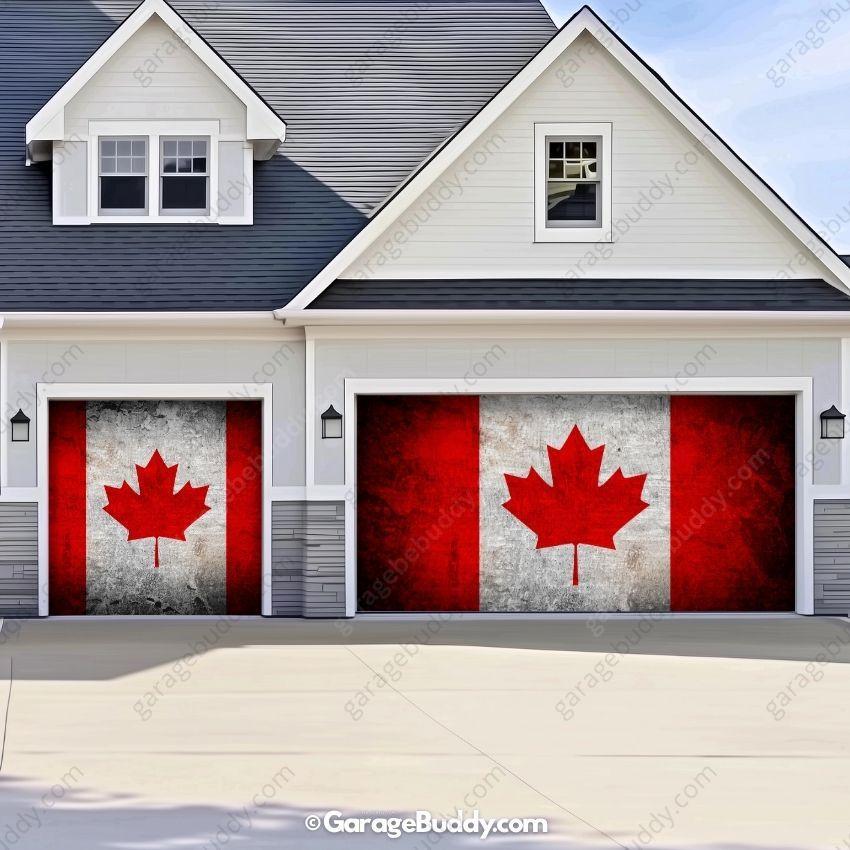 Canada Flag (Rustic) | Patriotic Garage Door Cover