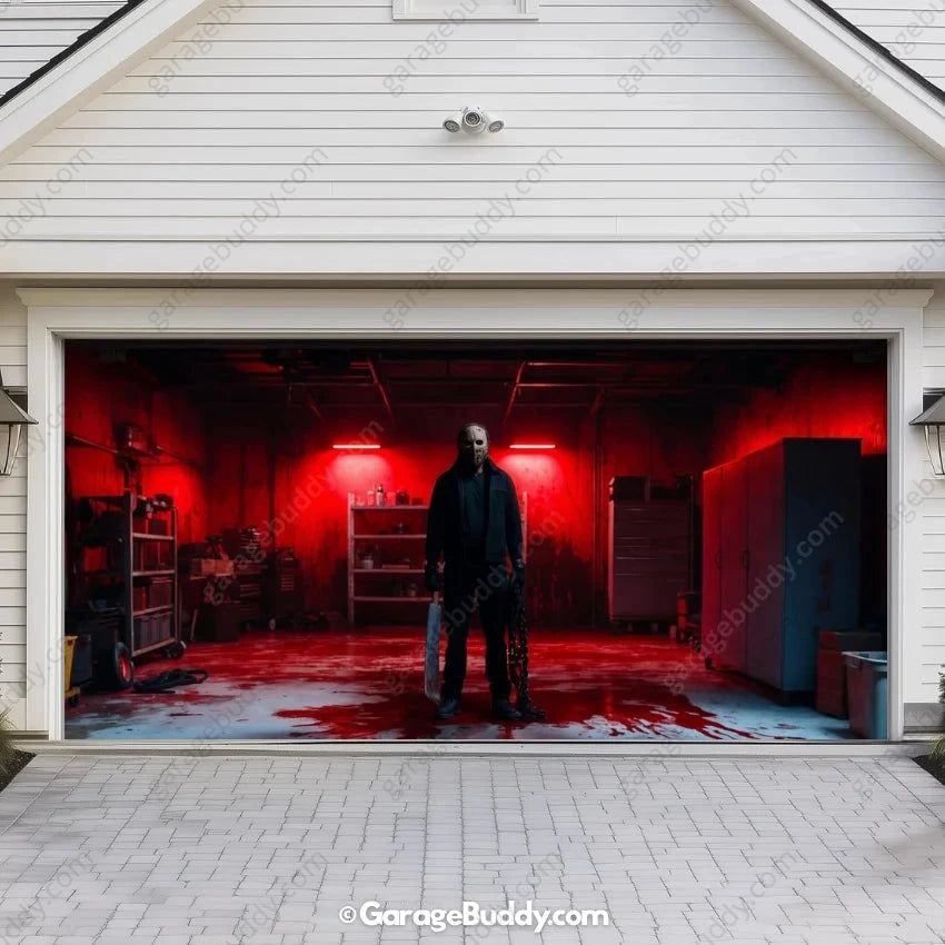 Masked Slasher | Halloween Garage Door Cover