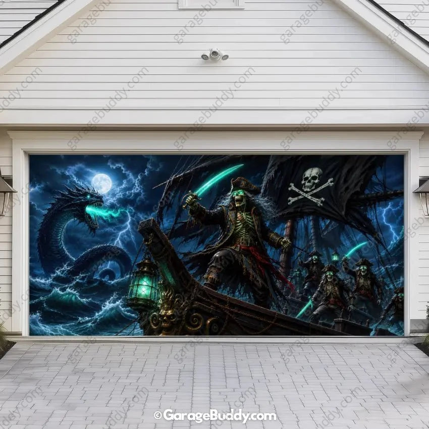 Phantom Pirates | Halloween Garage Door Cover