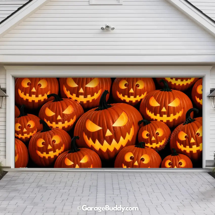 Pumpkin Parade (Glow)  | Halloween Garage Door Cover