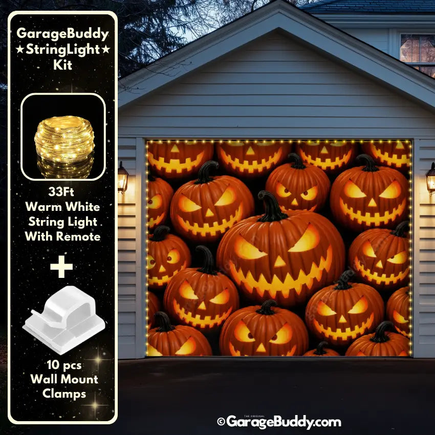 Pumpkin Parade (Glow)  | Halloween Garage Door Cover