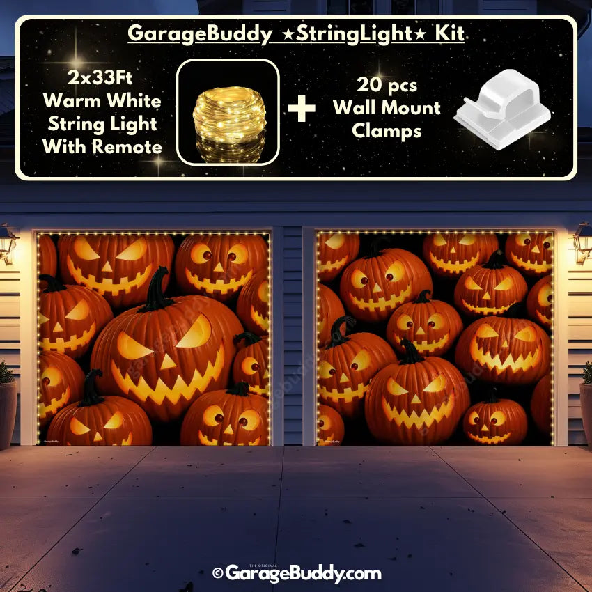 Pumpkin Parade (Glow)  | Halloween Garage Door Cover