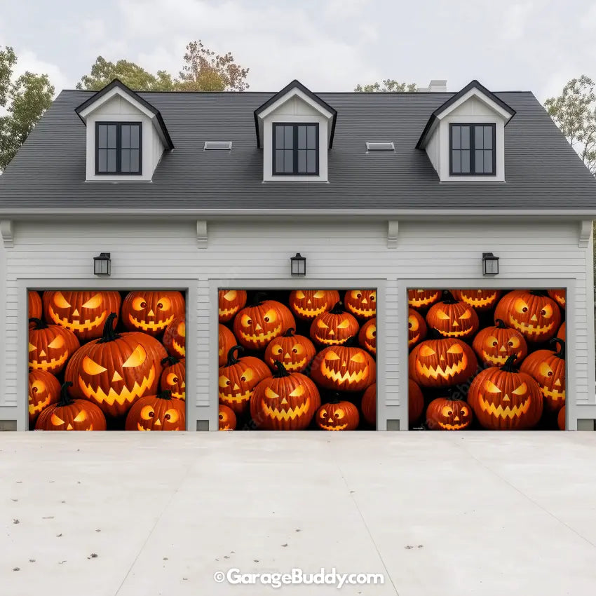 Pumpkin Parade (Glow)  | Halloween Garage Door Cover