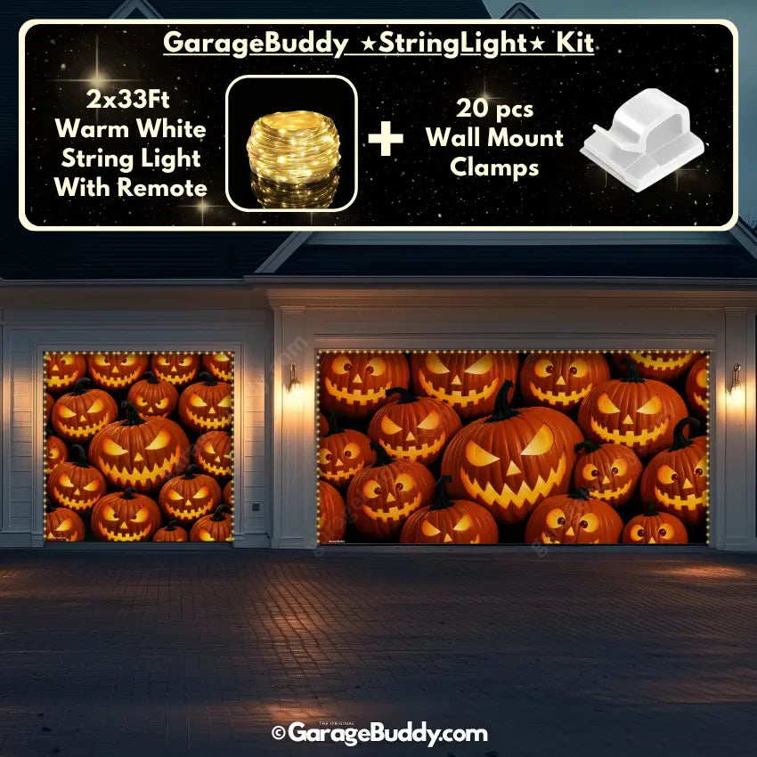 Pumpkin Parade (Glow)  | Halloween Garage Door Cover