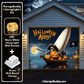Pumpkin Pirates Halloween Garage door cover with String Warm Light with remote and wall mount clamps