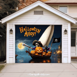 Pumpkin Pirates Halloween Garage Door Cover 