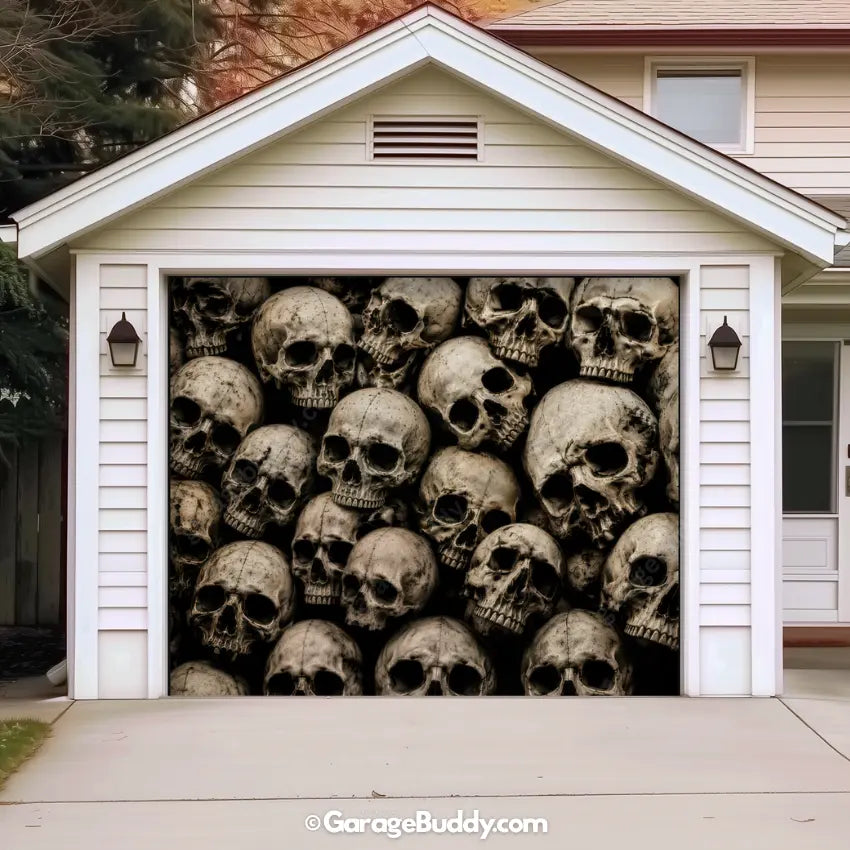Wall of the Dead | Skull Halloween Garage Door Cover