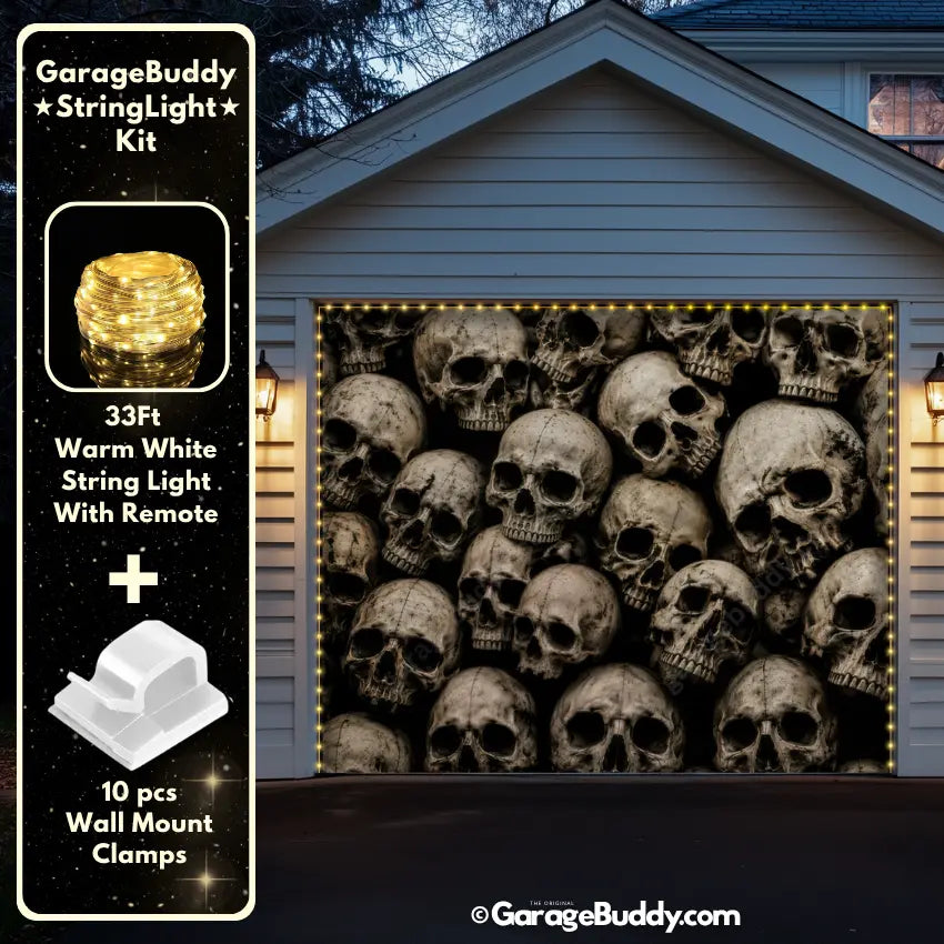 Wall of the Dead | Skull Halloween Garage Door Cover