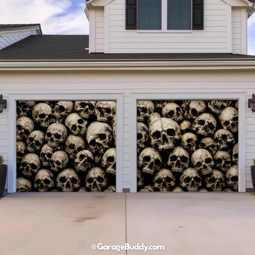 Wall of the Dead | Skull Halloween Garage Door Cover