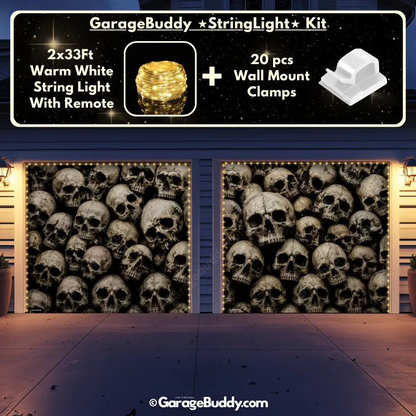 Wall of the Dead | Skull Halloween Garage Door Cover