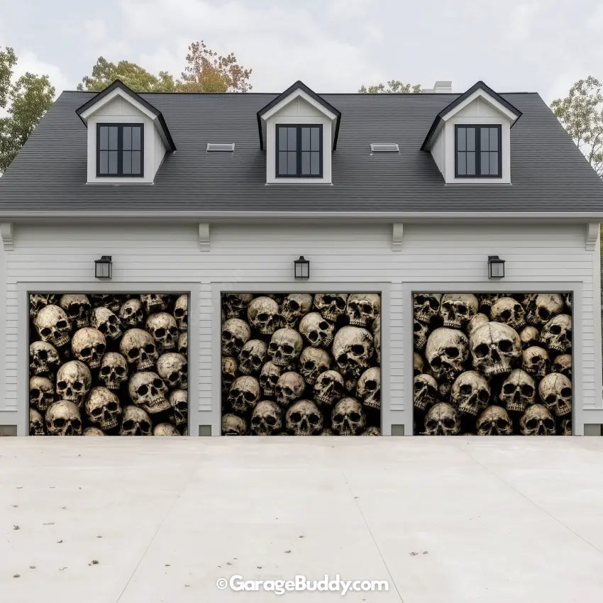 Wall of the Dead | Skull Halloween Garage Door Cover