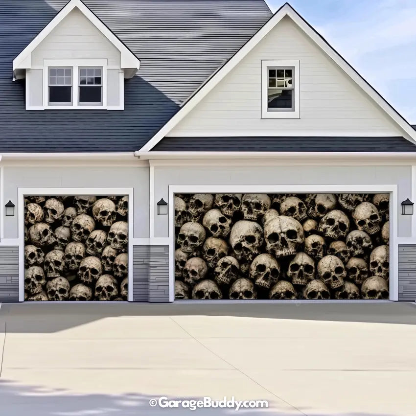 Wall of the Dead | Skull Halloween Garage Door Cover