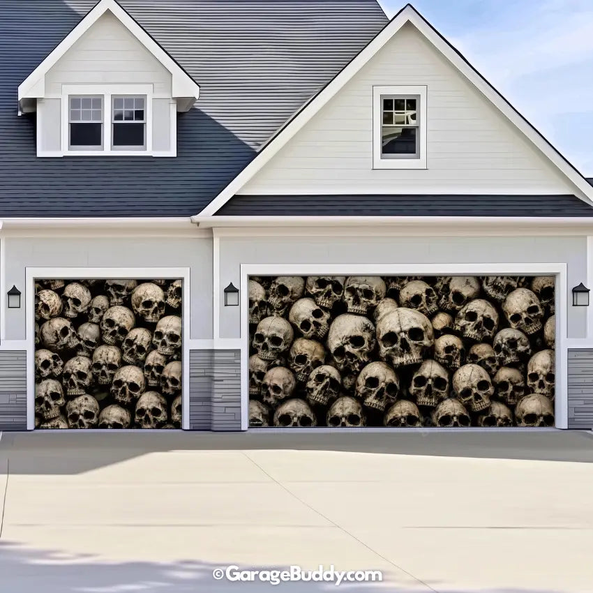 Wall of the Dead | Skull Halloween Garage Door Cover