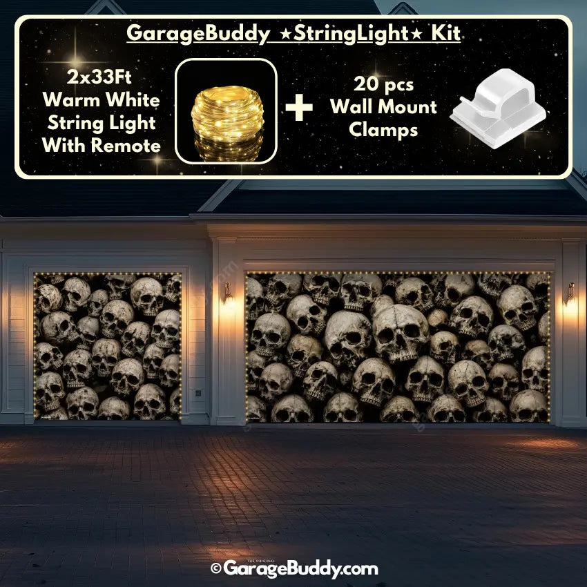 Wall of the Dead | Skull Halloween Garage Door Cover
