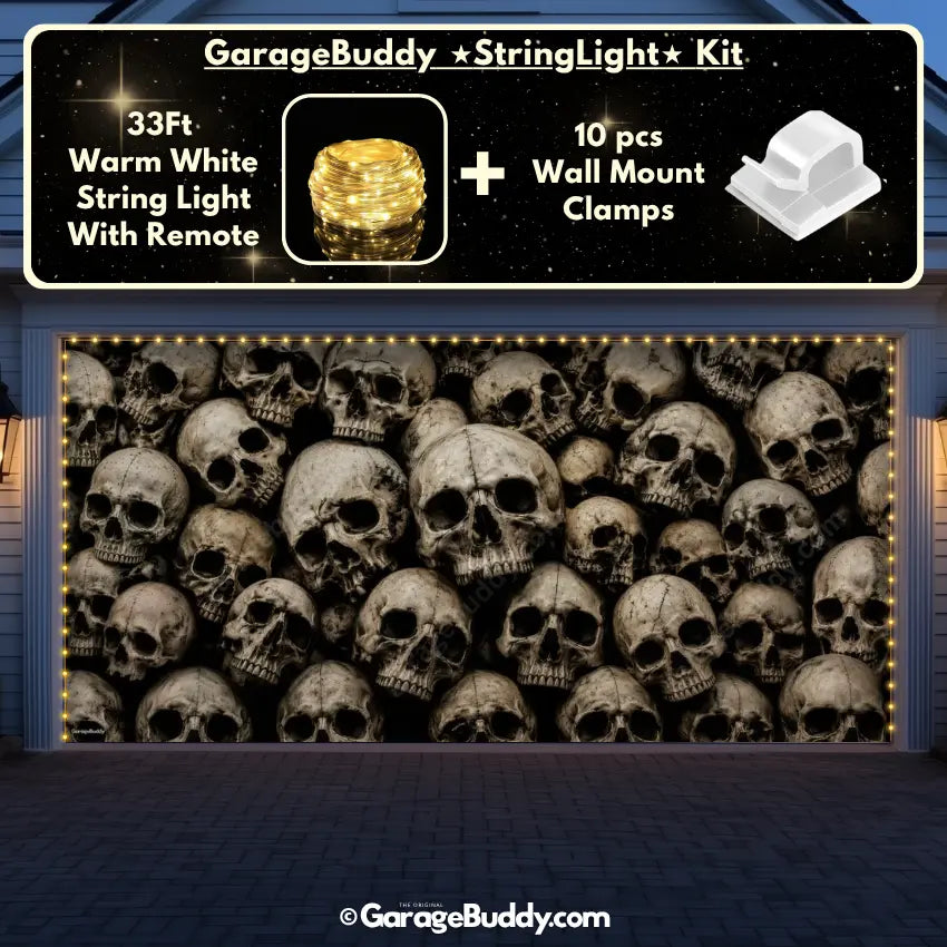 Wall of the Dead | Skull Halloween Garage Door Cover