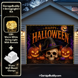 Wicked Halloween (Glow) | Skull & Pumpkin Halloween Garage Door Cover (Copy)