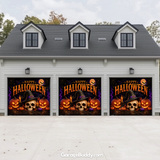 Wicked Halloween (Glow) | Skull & Pumpkin Halloween Garage Door Cover (Copy)