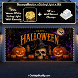 Wicked Halloween (Glow) | Skull & Pumpkin Halloween Garage Door Cover (Copy)
