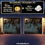 Zombie breach Halloween Garage door cover with String Warm Light with remote and wall mount clamps