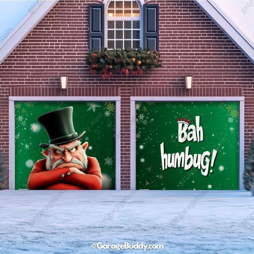 Bah Humbug | Christmas Garage Door Cover