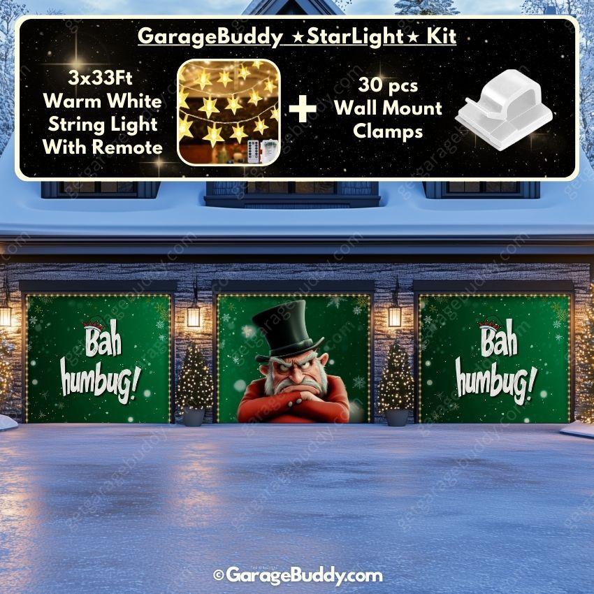Bah Humbug | Christmas Garage Door Cover