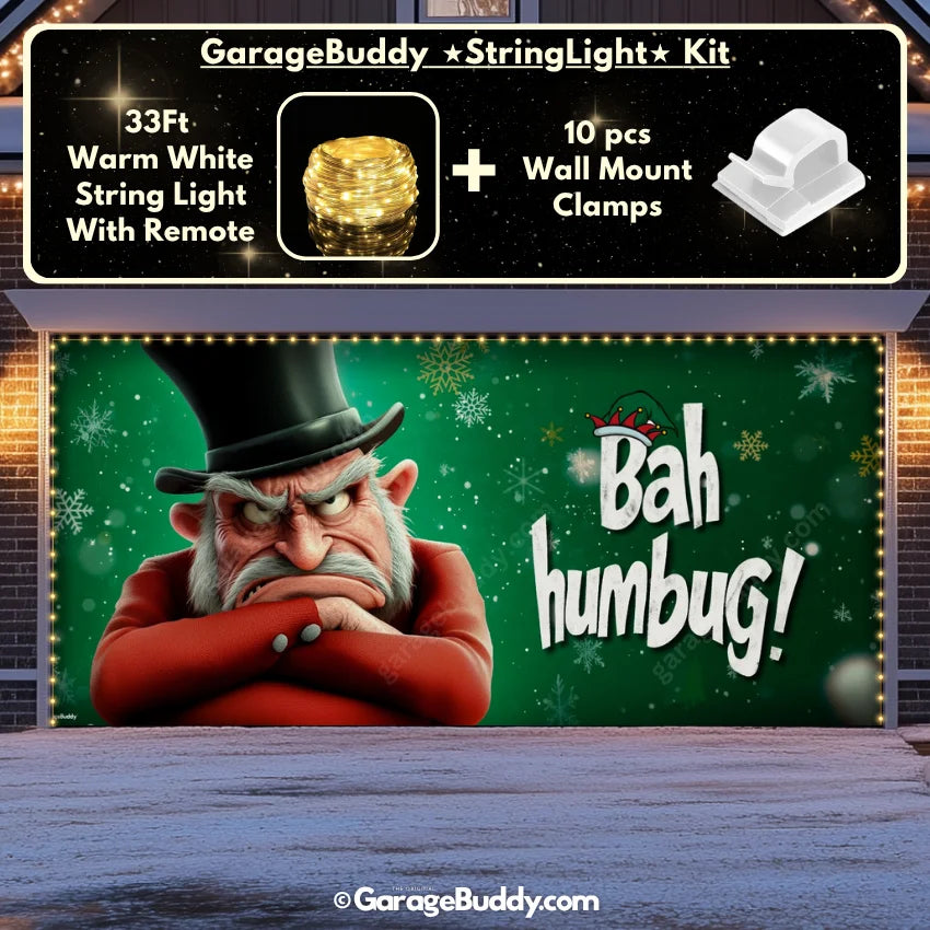 Bah Humbug | Christmas Garage Door Cover