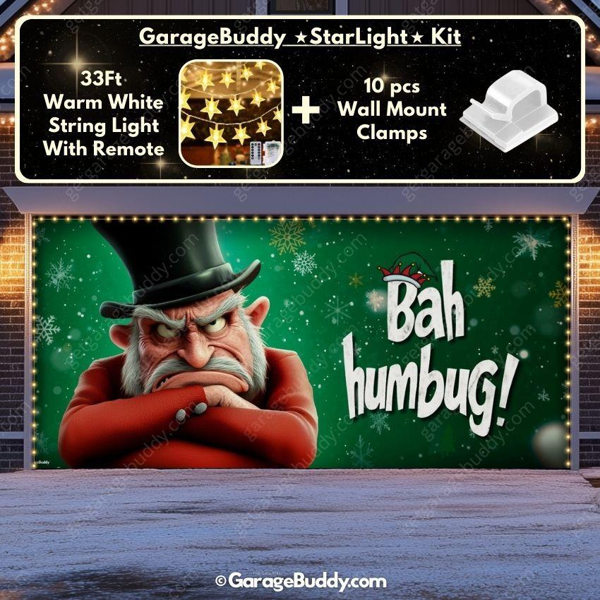 Bah Humbug | Christmas Garage Door Cover
