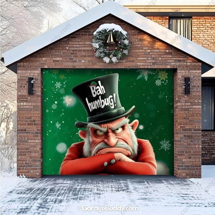 Bah Humbug | Christmas Garage Door Cover